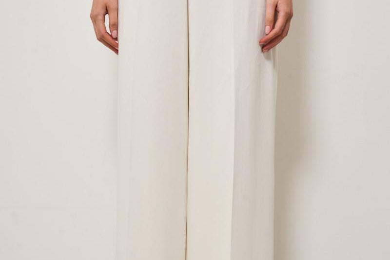 Pantalone donna a palazzo panna 100331 A213Z07 PINKO 