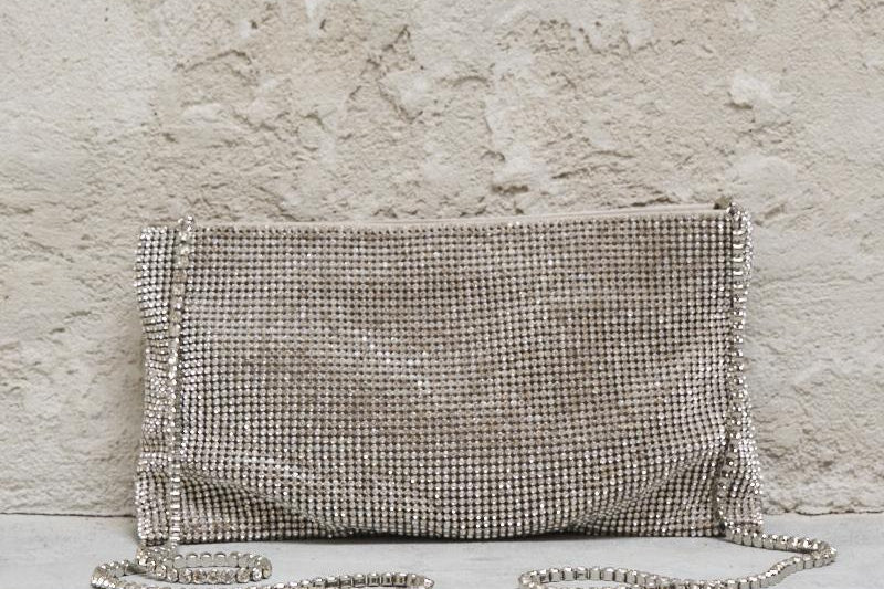 Pochette donna con strass silver YOURBESTFRIEND 019SILVER BENEDETTA BRUZZICHES 