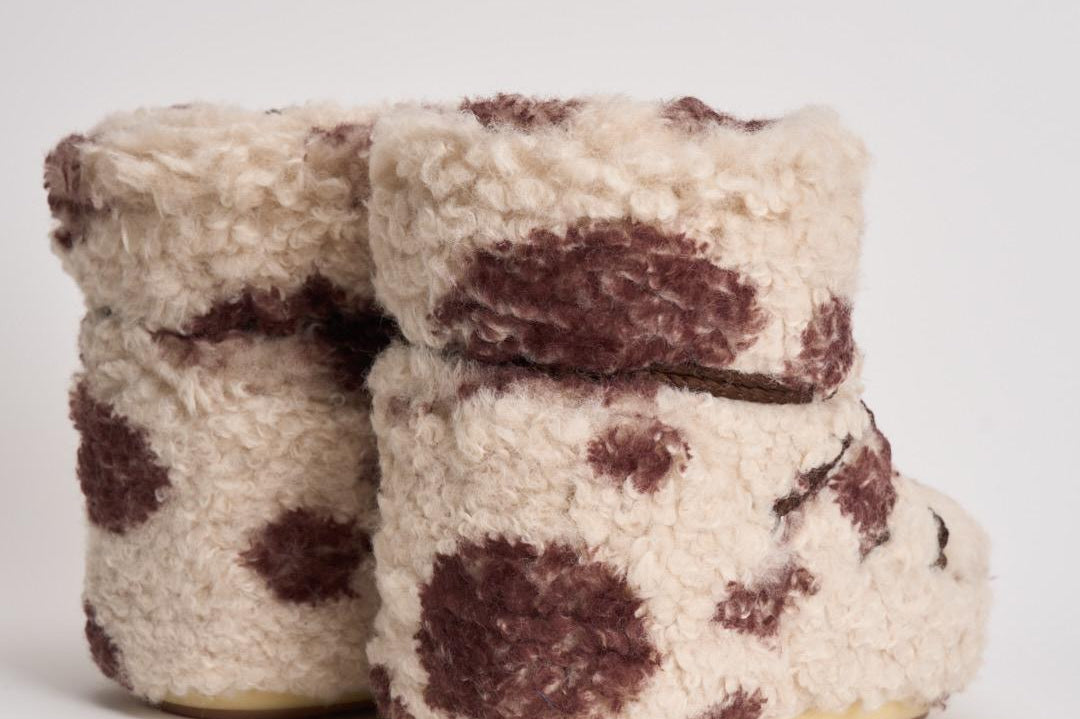 Stivale donna MB ICON LOW CURLY con stampa cow 1409690 MM04YELLOWPINK MOON BOOT 