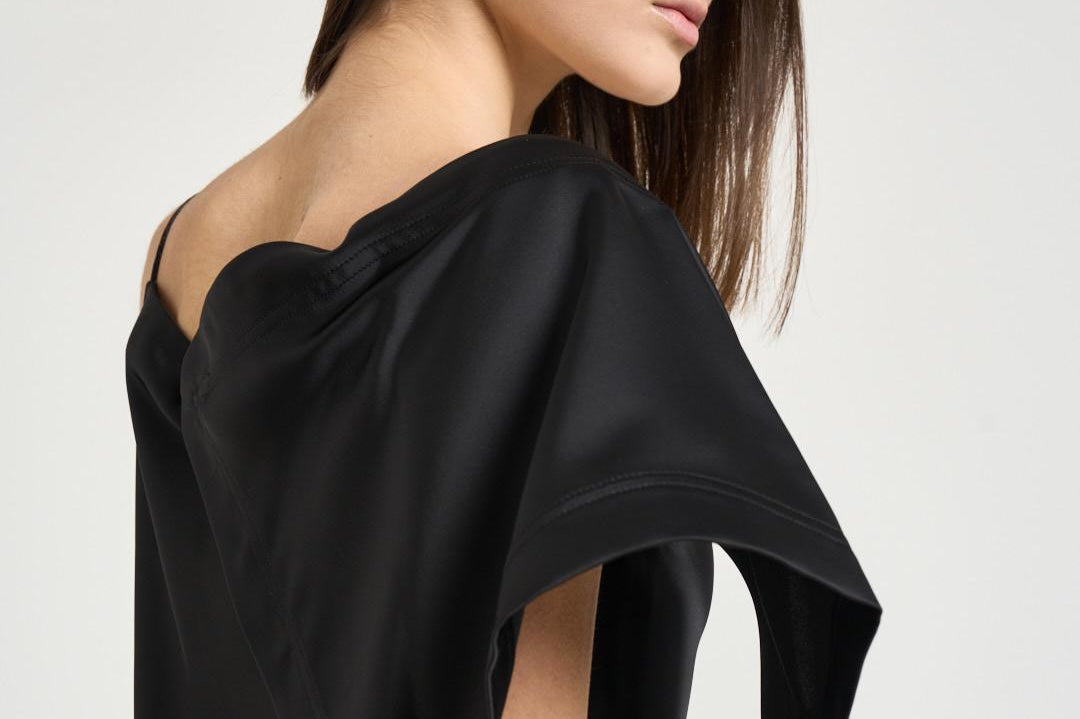 Abito donna midi asimmetrico nero THIANA BLA0126S IRO 