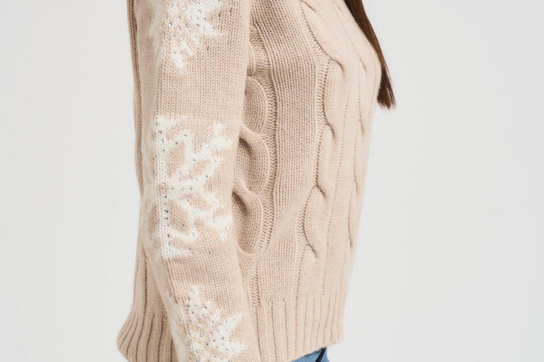 Maglia donna a trecce beige ADLER NORDIC11 MC2 SAINT BARTH 