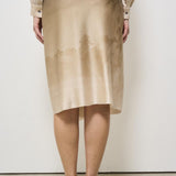 Gonna midi donna in seta Adastrgum beige 11827 514979 PIERRE-LOUIS MASCIA 