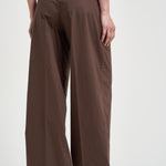 Pantalone donna gamba larga marrone AXEL T0215BROWN THE LATEST 