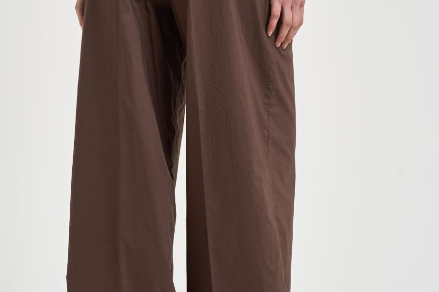 Pantalone donna gamba larga marrone AXEL T0215BROWN THE LATEST 