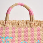 Borsa donna Colette in paglia a righe rosa COLETTESTRAWN 00407L MC2 SAINT BARTH 