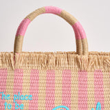 Borsa donna Colette in paglia a righe rosa COLETTESTRAWN 00407L MC2 SAINT BARTH 