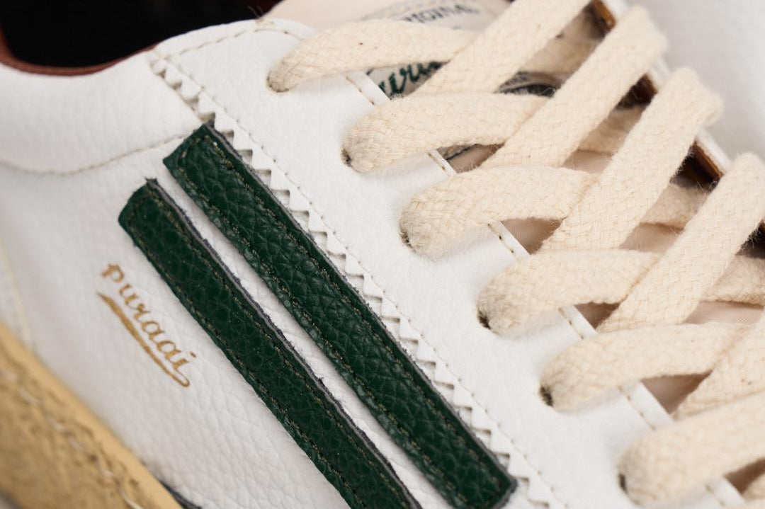 Sneakers donna Vintage Vegan Leather bianche e verdi PU101V020 VISCHIO PURAAI 