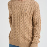 Maglia uomo a treccia cammello 710775885 014 RALPH LAUREN 