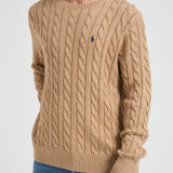 Maglia uomo a treccia cammello 710775885 014 RALPH LAUREN 