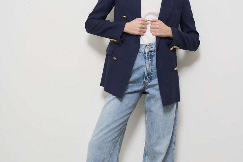 Giacca donna blu doppiopetto J Parigi JPARIGI10B 340159EB849 TAGLIATORE 