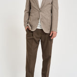 Giacca uomo in misto cotone e lino tortora SERENIOLD R7002FANGO ACCADEMIE TESSILI 