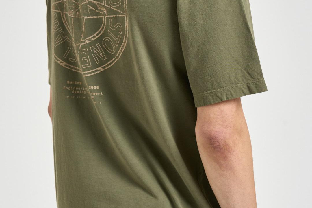 T-shirt uomo con stampa verde 2100001 S0285V005G STONE ISLAND 