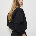 Maglia donna con incrocio nera F5SG30 Y69 LIVIANA CONTI 