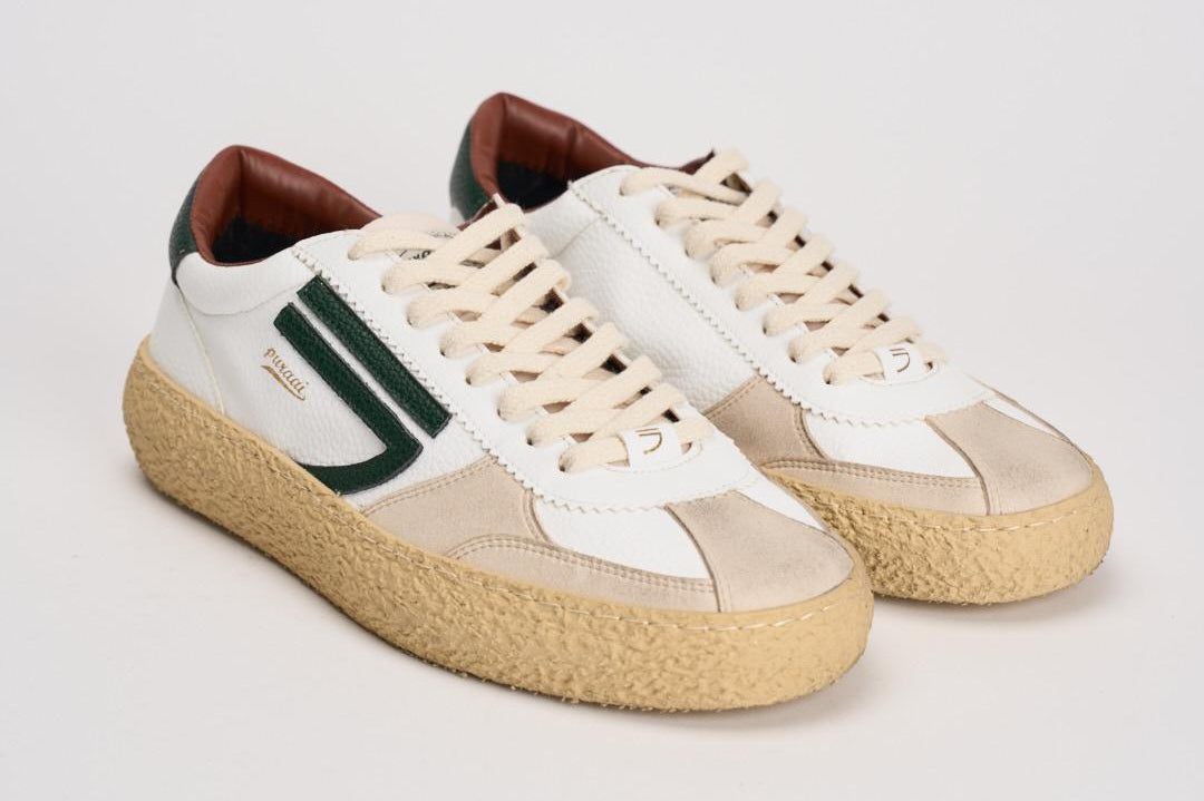 Sneakers donna Vintage Vegan Leather bianche e verdi PU101V020 VISCHIO PURAAI 