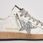 Sneakers donna Ball Star bianca e silver GWF00117 F00377311325 GOLDEN GOOSE 