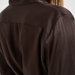 Camicia donna satinata marrone Y6SM13 V22 SEMICOUTURE 