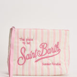 Pochette donna Aline in cotone a righe rosa ALINECOTTON 00239L MC2 SAINT BARTH 