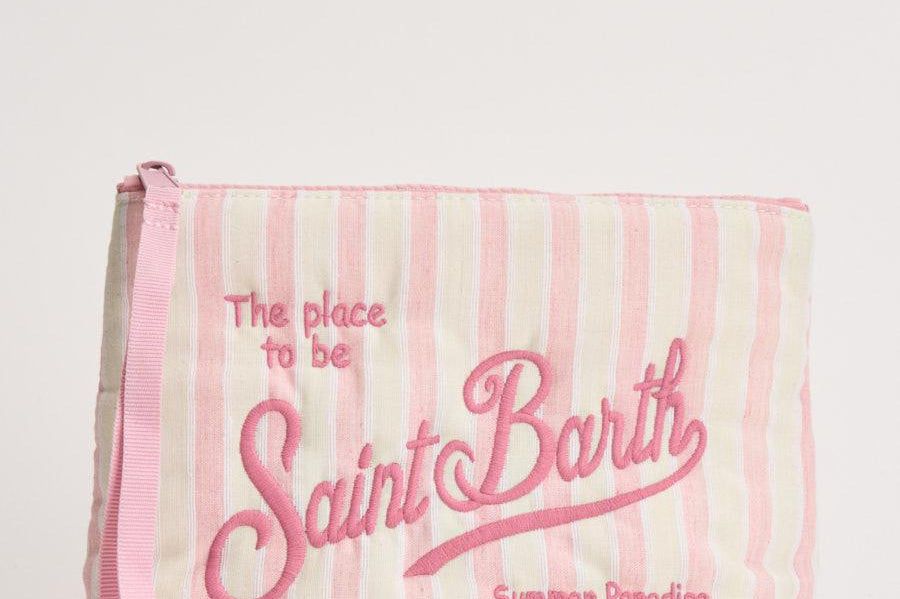 Pochette donna Aline in cotone a righe rosa ALINECOTTON 00239L MC2 SAINT BARTH 