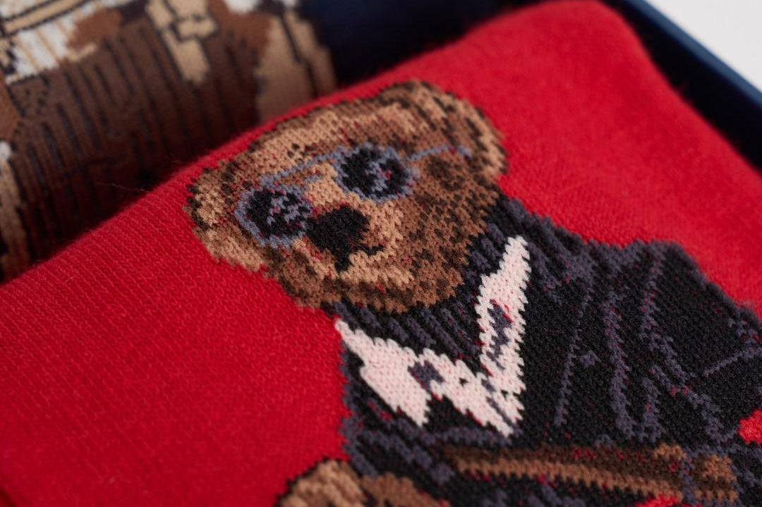 Set 3 calze fantasia Polo Bear natalizia 449P04717 001 RALPH LAUREN 