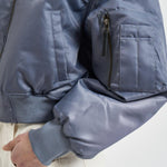 Bomber donna cropped in nylon grigio 12156 DARKGREY ANINE BING 