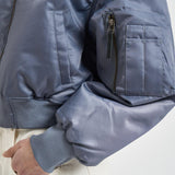 Bomber donna cropped in nylon grigio 12156 DARKGREY ANINE BING 