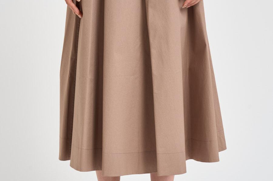 Gonna donna midi in cotone beige 101956 D6594600 INCOTEX 