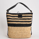 Borsa donna Bayia in rafia beige e nera PP0017FB D1X06MBKNL ISABEL MARANT 