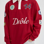 Polo uomo con patch rossa PL158 CO127RED DROLE DE MONSIEUR 