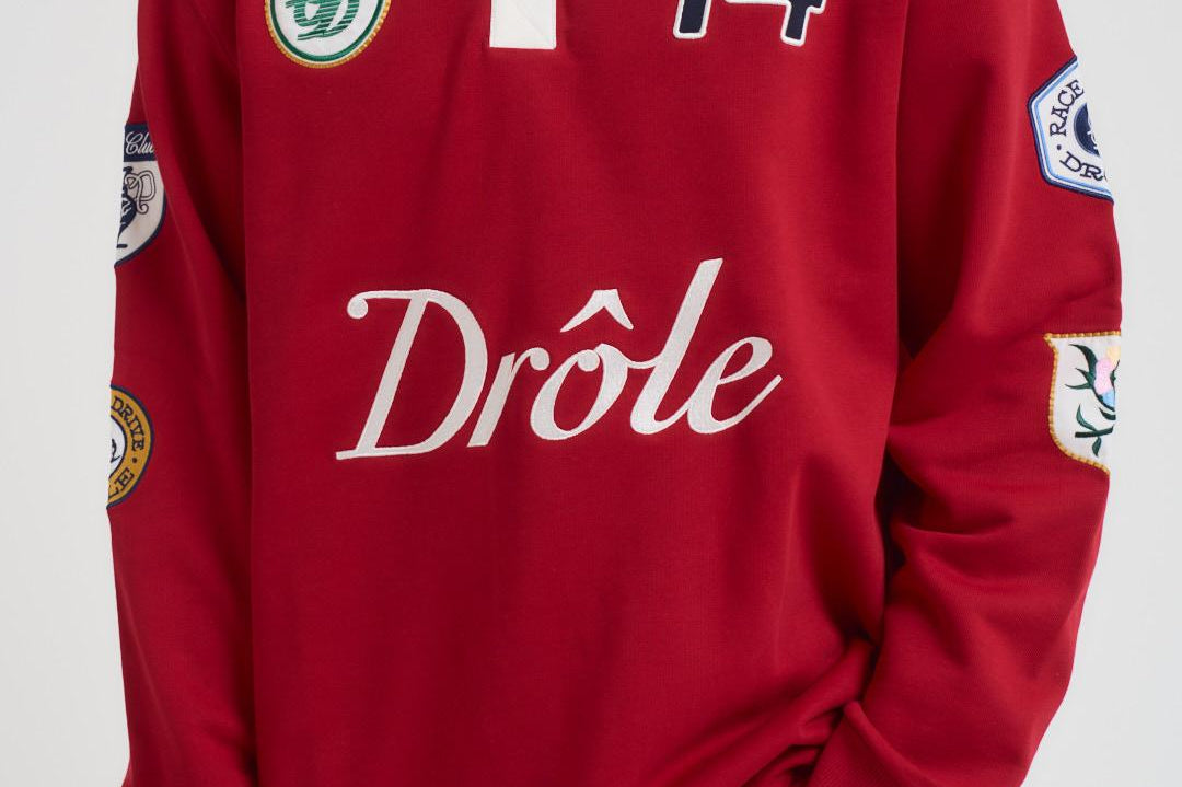 Polo uomo con patch rossa PL158 CO127RED DROLE DE MONSIEUR 