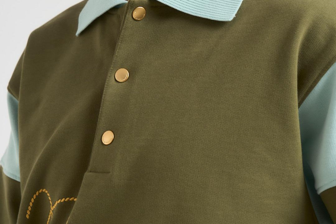 Polo uomo verde e celeste PL154 CO127LKK DROLE DE MONSIEUR 