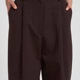 Pantaloni a gamba larga donna C3104 W0206BROWN THE LATEST 