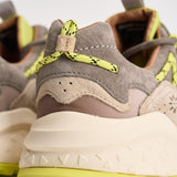 Sneakers uomo Yamabushi beige e lime YAMABUSHIM 1D87LIME FLOWER MOUNTAIN 