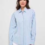 Camicia donna gessata celeste DALIA 85229001 XACUS 