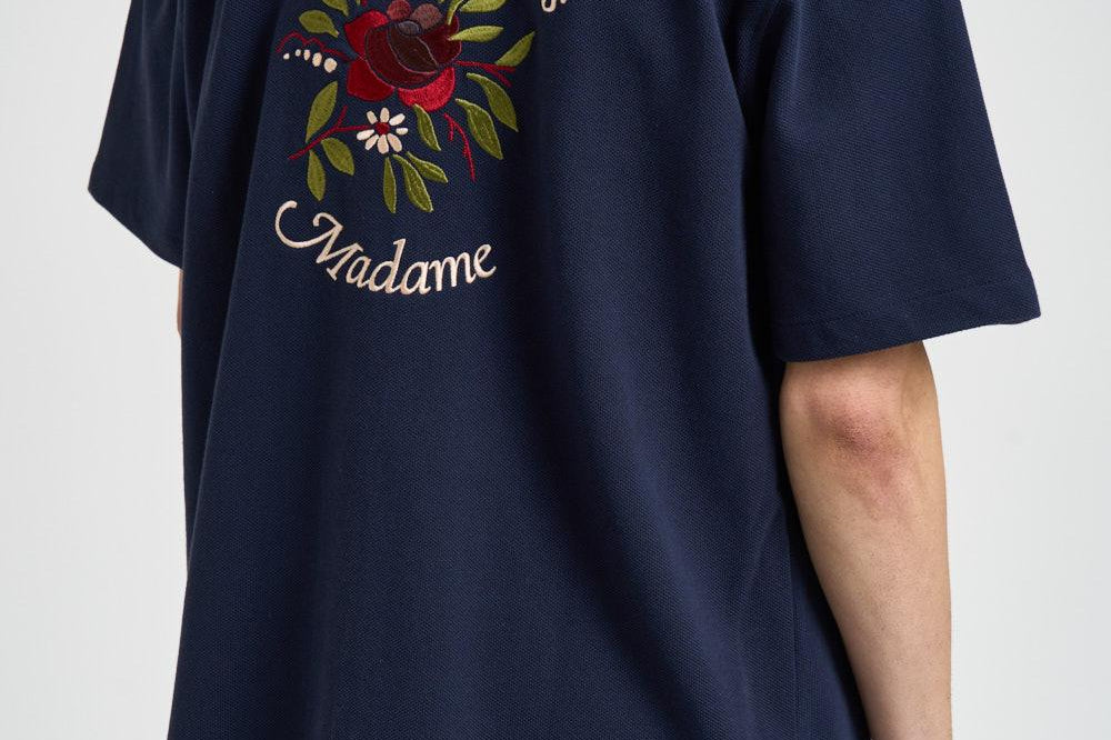 Camicia uomo manica corta blu SH247 CO264NY DROLE DE MONSIEUR 