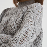 Maglia donna a rombi grigio chiaro ELLADE 002 MAX MARA STUDIO 