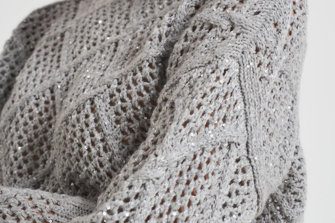 Maglia donna a rombi grigio chiaro ELLADE 002 MAX MARA STUDIO 