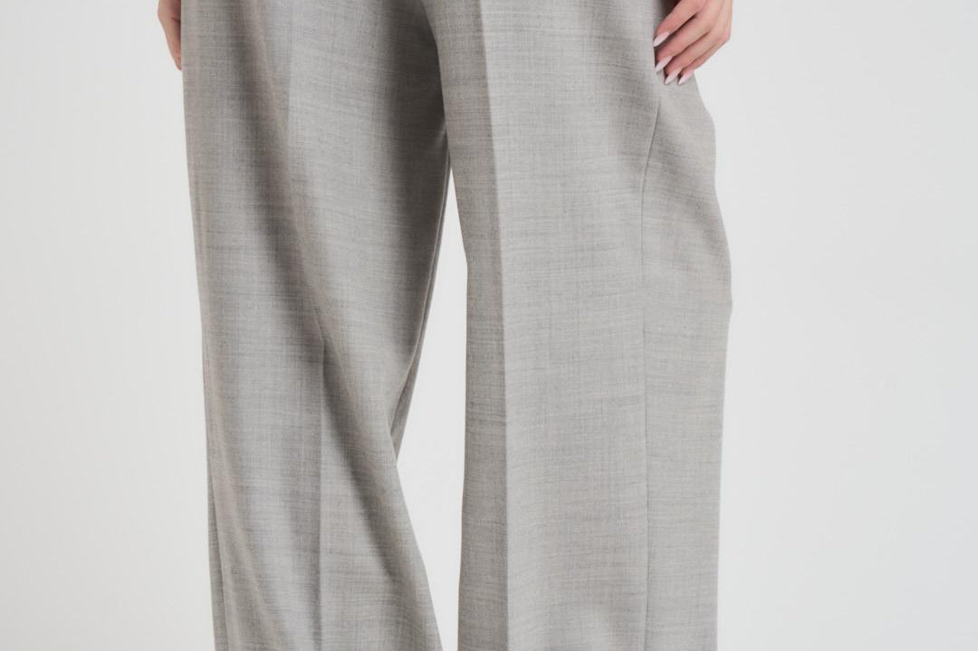 Pantalone donna doppie pieghe grigio chiaro S5WI25 W92 SEMICOUTURE 