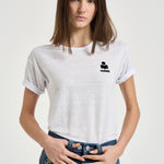 T-shirt donna Koldia girocollo in lino bianca TS0315FA A1N09E20WH MARANT ETOILE 