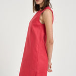 Abito donna corto smanicato corallo S6SN18 D10 SEMICOUTURE 