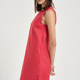 Abito donna corto smanicato corallo S6SN18 D10 SEMICOUTURE 