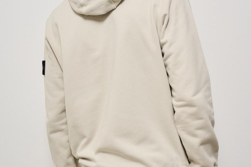 Felpa uomo panna con cappuccio 6100045 S0051V0095 STONE ISLAND 