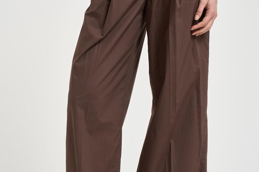 Pantalone donna gamba larga marrone AXEL T0215BROWN THE LATEST 