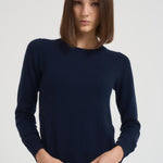 Maglia donna girocollo blu notte CATELINA NAVY ABSOLUT CASHMERE. 