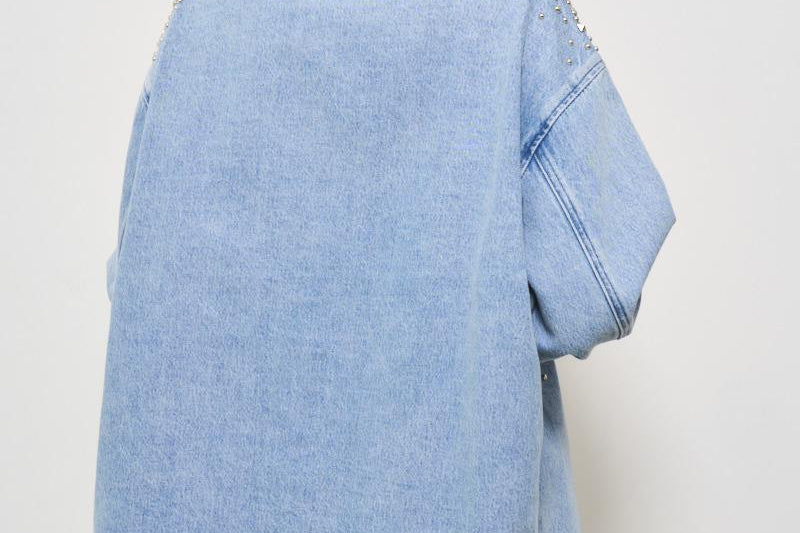 Camicia donna in denim con borchie KENZY BLUEVINTAGE IRO 
