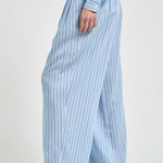 Pantalone donna a righe ampio celeste ULYSE BLUELEFT IRO 