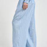 Pantalone donna a righe ampio celeste ULYSE BLUELEFT IRO 