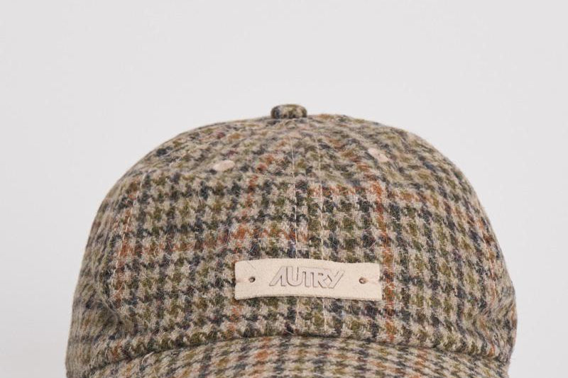 Cappellino uomo in check lana beige ACPU S6BP AUTRY 