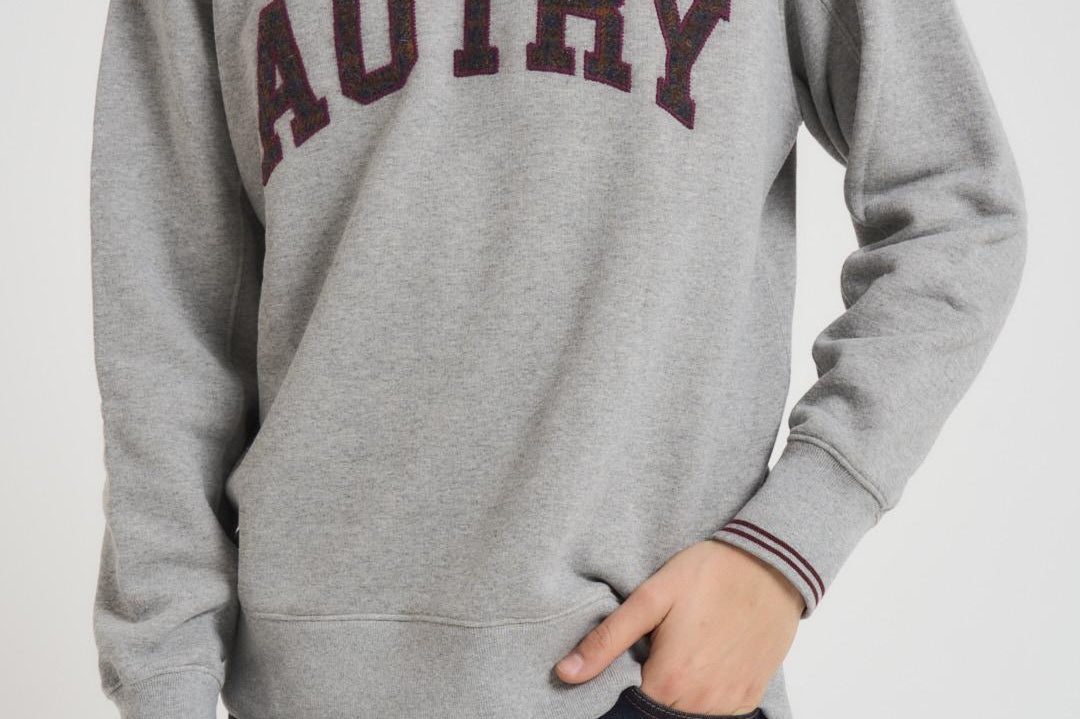 Felpa uomo College grigia SWPM U4HQ AUTRY 