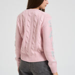 Maglia donna a trecce rosa MALMO STB21 MC2 SAINT BARTH 