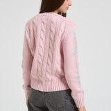 Maglia donna a trecce rosa MALMO STB21 MC2 SAINT BARTH 